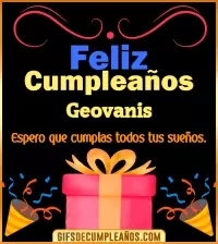 Mensaje de cumpleaños Geovanis